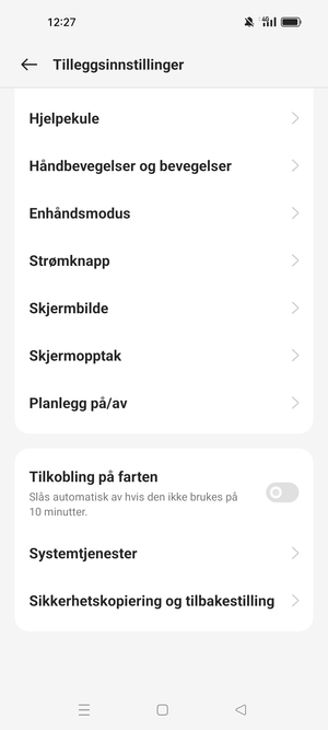 Bla til og velg Sikkerhetskopiering og tilbakestilling