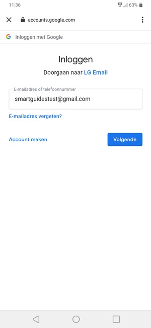 Selecteer Volgende
