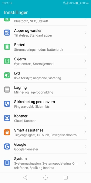 Bla til og velg System