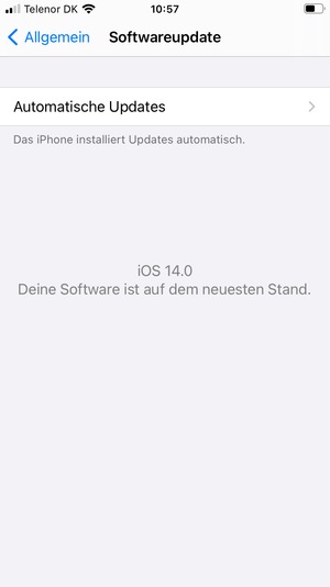 Falls Ihr iPhone aktualisiert ist, wird Ihnen der folgende Bildschirm angezeigt.