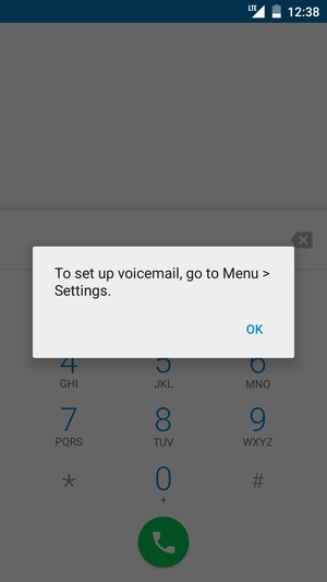 If your voicemail is not set up, select OK