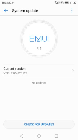 If your phone is up to date, you will see the following screen