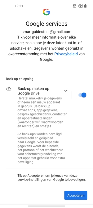 Selecteer Accepteren