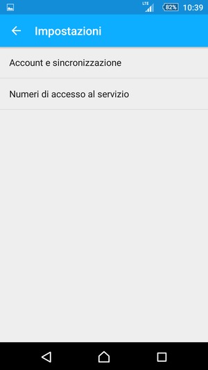 Scorri e seleziona Account e sincronizzazione