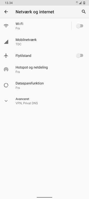 Vælg Mobilnetværk