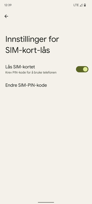 Velg Endre SIM-PIN-kode