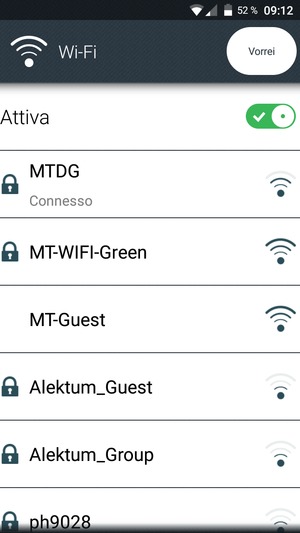Ora sei connesso alla rete Wi-Fi