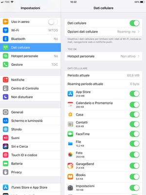 Seleziona Dati cellulare e poi Opzioni dati cellulare