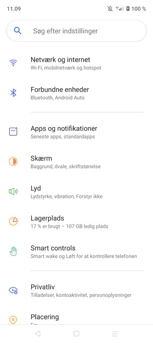 Vælg Netværk og internet