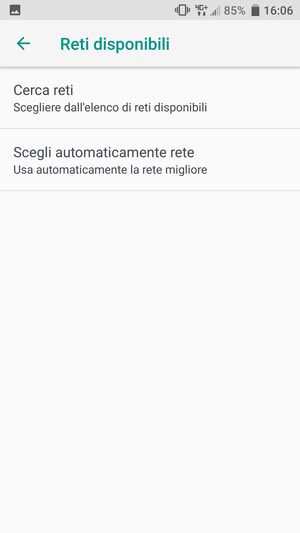 Seleziona Cerca reti