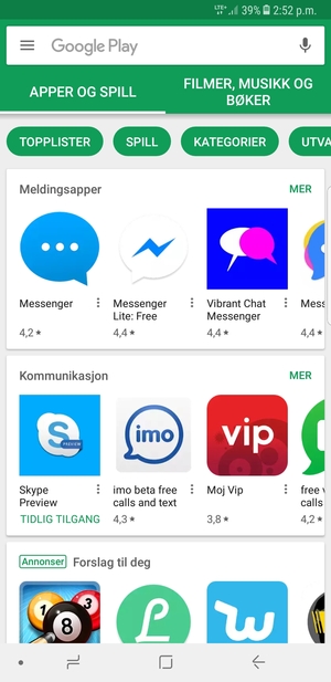 Velg søkefelt