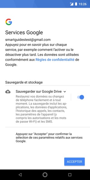 Sélectionnez ACCEPTER