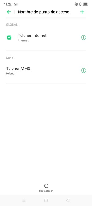 El teléfono ha sido configurado para MMS