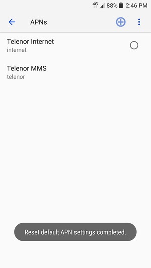 Your phone will reset to default Internet and MMS settings