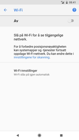 Slå på Wi-Fi