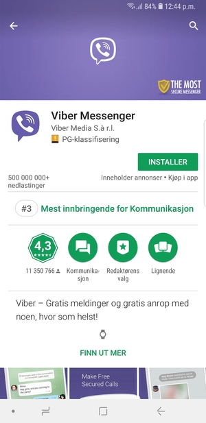 Velg INSTALLER