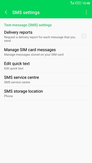 Select SMS service centre
