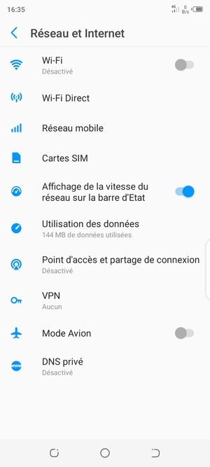 Sélectionnez Réseau mobile