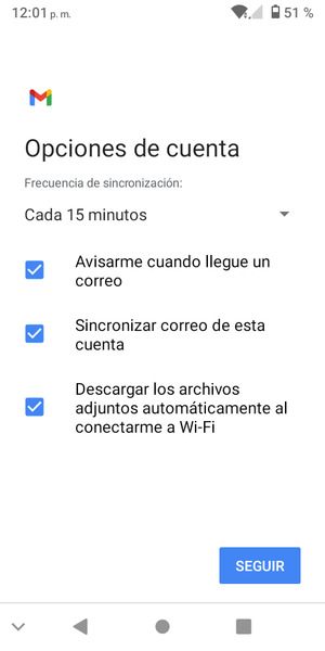 Seleccione SEGUIR