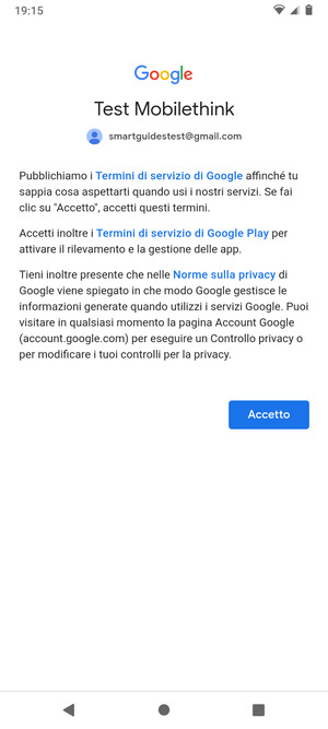 Seleziona Accetto