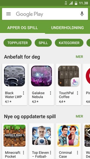 Velg søkefelt