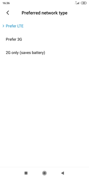 Select your preferred option