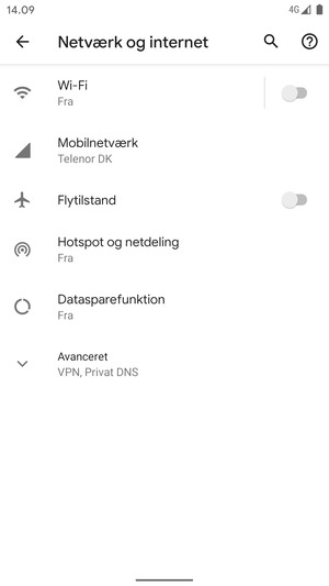 Vælg Mobilnetværk