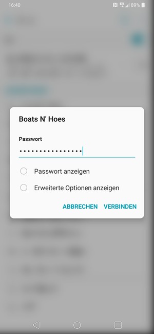Geben Sie das WLAN-Passwort ein und wählen Sie VERBINDEN