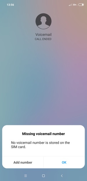 If your voicemail is not set up, select Add number