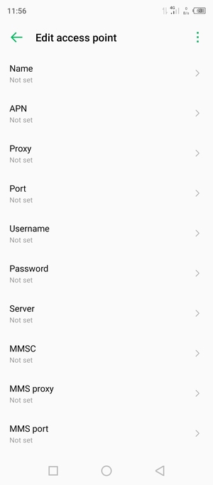 Enter MMS information