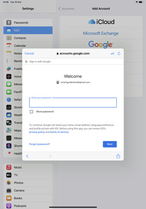 Enter your Password and select Next