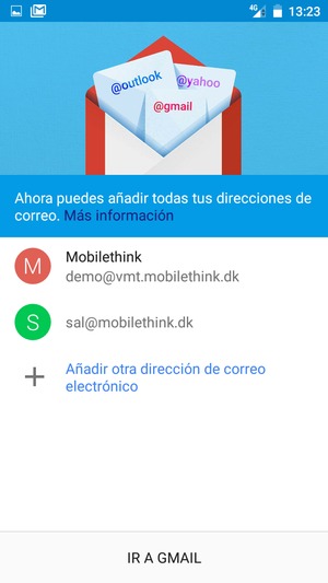 Seleccione IR A GMAIL