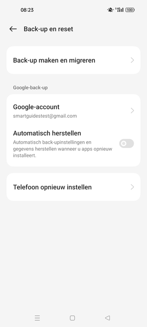 Selecteer Google-account