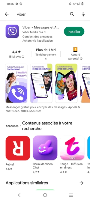 Sélectionnez l'appli