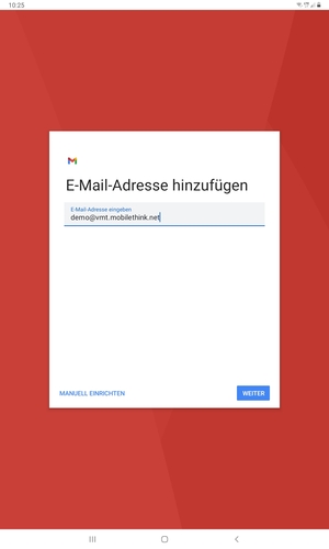 Geben Sie Ihre E-Mail-Adresse ein und wählen Sie WEITER