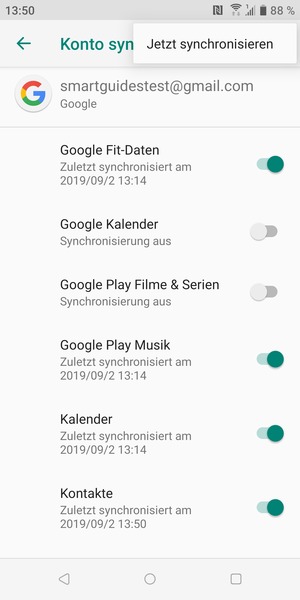 Wählen Sie Jetzt synchronisieren