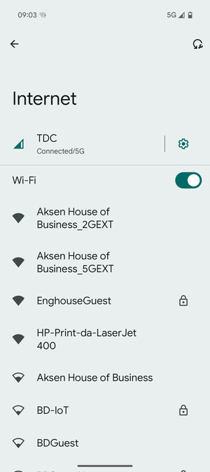 Select the wireless network you want to connect to
