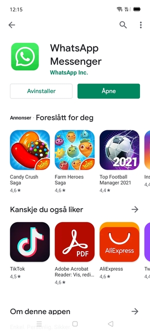 Velg Åpne