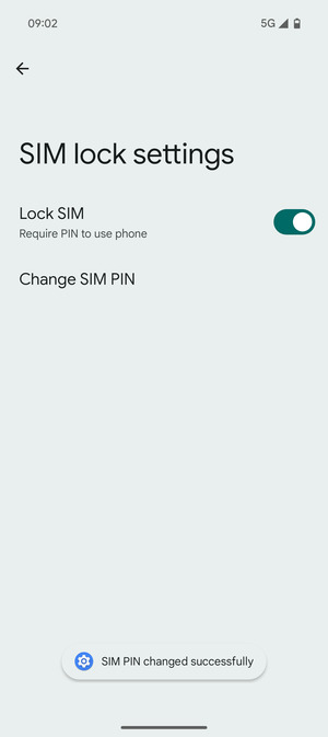 Your SIM PIN has been changed