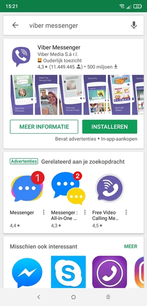 Selecteer de app