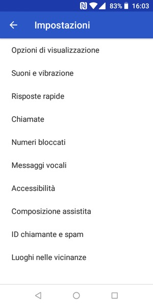 Seleziona Messaggi vocali