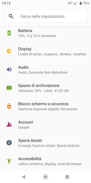 Scorri e seleziona Blocco schermo e sicurezza