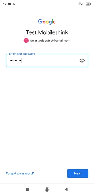 Enter your Gmail password and select Next