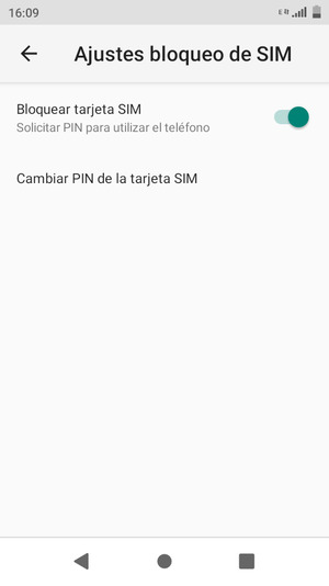 Seleccione Cambiar PIN de la tarjeta SIM
