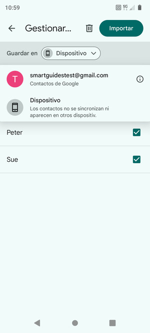 Seleccione su cuenta Google