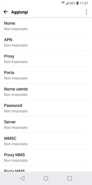 Inserisci informazioni MMS