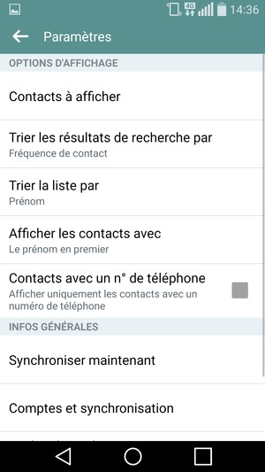 Sélectionnez Comptes et synchronisation