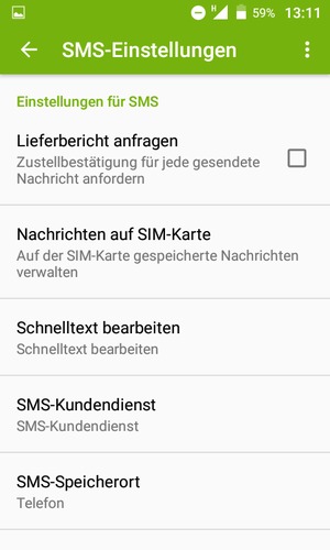 Wählen Sie SMS-Kundendienst