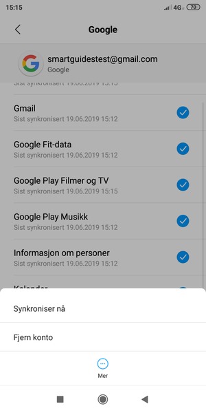 Velg Synkroniser nå