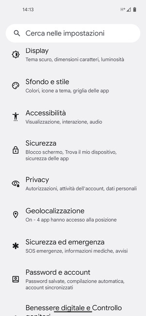 Scorri e seleziona Geolocalizzazione